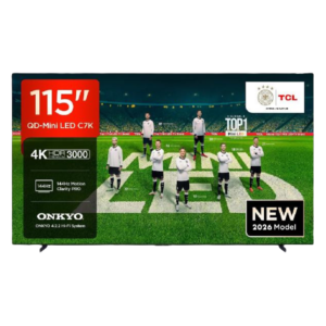 Televisor TCL 115" QD-Mini LED 4K Google TV con 144Hz y Sonido ONKYO 115C7K