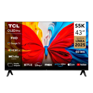 Televisor TCL 43" QLED Full HD Google TV con HDR10 y Dolby Audio 43S5K