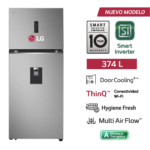 Refrigeradora LG Top Mount + DoorCooling 374 L VT38SPYC Plateada