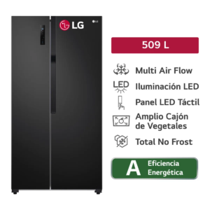 Refrigeradora LG GS51MPD 509 L Multi Air Flow Side By Side Negro
