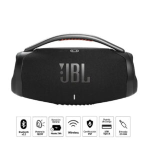 Parlante Bluetooth JBL Boombox 3 Negro – Sonido Potente, Batería de Larga Duración y Resistencia al Agua