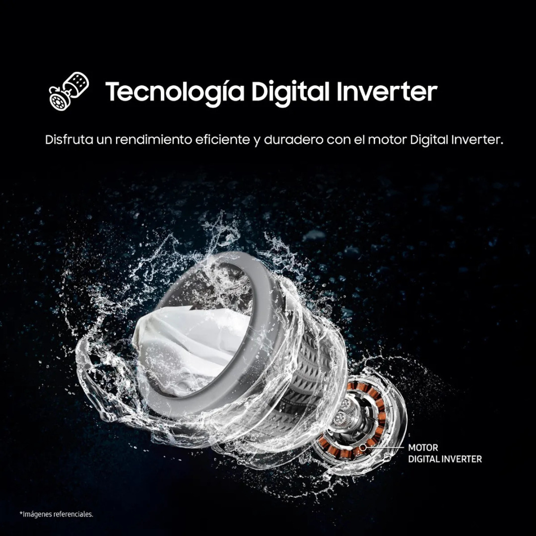 Lavadora Samsung 17 kg EcoBubble Gris Grafito WA40F17E7CPE – Alta Eficiencia y Máximo Cuidado de Prendas - Imagen 8