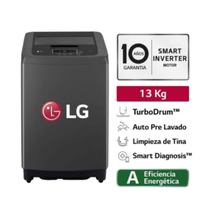 Lavadora LG 13Kg Smart Motion Carga Superior WT13BPBK Negro Claro