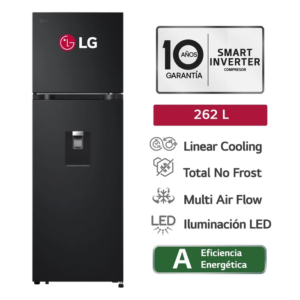 Refrigeradora LG 262 L Linear Cooling VT26WPM Negro Mate