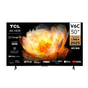 Televisor TCL 50" LED 4K UHD Smart TV 50V6C (2025) – Imagen Ultra HD, HDR y Experiencia Smart Fluida