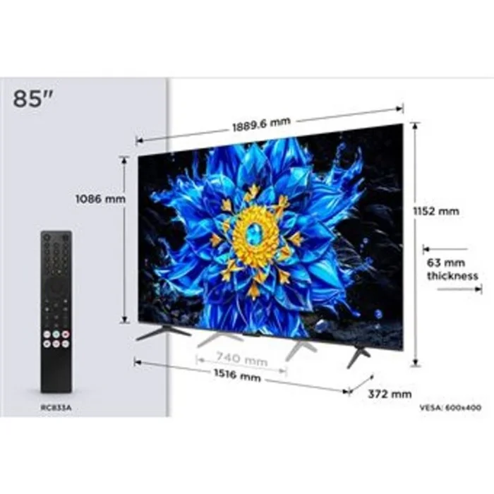 Televisor TCL 85P8L 85” QD Mini LED Dimming 4K Google TV ¡Imagen Premium y Experiencia Cinematográfica! - Imagen 3